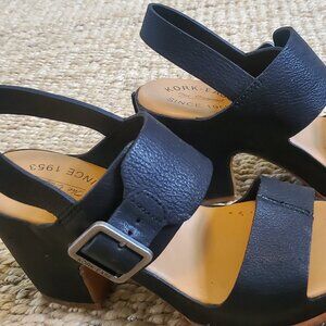 Kork Ease San Carlos Black Covered Heel Sandal, size 8